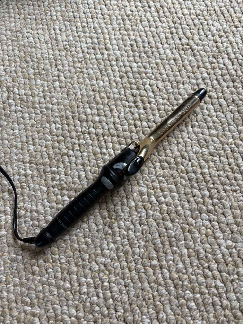 Gold-Tone Curling Wand with Black Handle